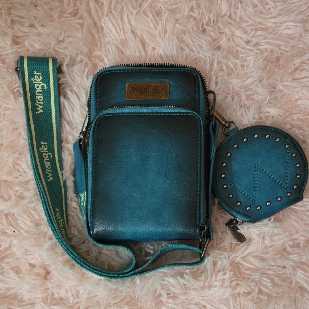 Wrangler Blue Crossbody Bag with Coin Pouch